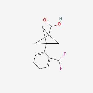 molecular formula C13H12F2O2 B2948178 3-[2-(Difluoromethyl)phenyl]bicyclo[1.1.1]pentane-1-carboxylic acid CAS No. 2287290-25-7