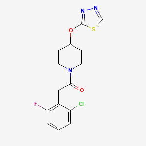 molecular formula C15H15ClFN3O2S B2948179 1-(4-((1,3,4-Thiadiazol-2-yl)oxy)piperidin-1-yl)-2-(2-chloro-6-fluorophenyl)ethan-1-one CAS No. 2176202-29-0