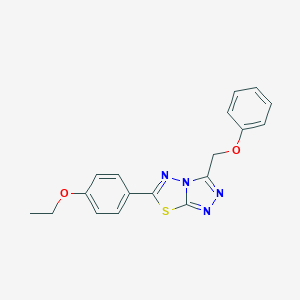 molecular formula C18H16N4O2S B294818 6-(4-Ethoxyphenyl)-3-(phenoxymethyl)[1,2,4]triazolo[3,4-b][1,3,4]thiadiazole 