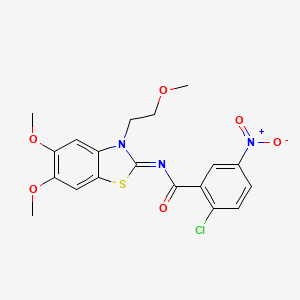 (Z)-2-chloro-N-(5,6-dimethoxy-3-(2-methoxyethyl)benzo[d]thiazol-2(3H)-ylidene)-5-nitrobenzamide