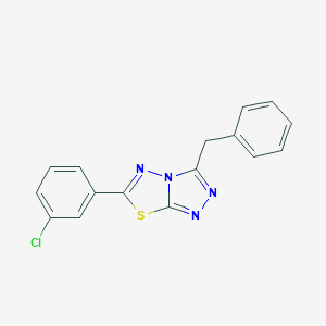 molecular formula C16H11ClN4S B294819 3-Benzyl-6-(3-chlorophenyl)[1,2,4]triazolo[3,4-b][1,3,4]thiadiazole 
