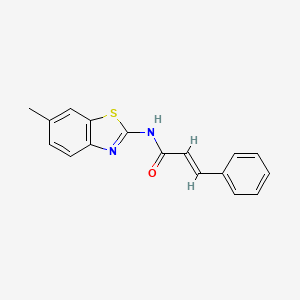 molecular formula C17H14N2OS B2948190 (2E)-N-[(2E)-6-methyl-2,3-dihydro-1,3-benzothiazol-2-ylidene]-3-phenylprop-2-enamide CAS No. 302583-20-6