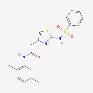 molecular formula C19H19N3O3S2 B2948192 N-(2,5-dimethylphenyl)-2-(2-(phenylsulfonamido)thiazol-4-yl)acetamide CAS No. 922130-45-8