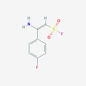 molecular formula C8H7F2NO2S B2948193 (E)-2-Amino-2-(4-fluorophenyl)ethenesulfonyl fluoride CAS No. 2490442-04-9