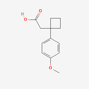 molecular formula C13H16O3 B2948196 2-[1-(4-Methoxyphenyl)cyclobutyl]aceticacid CAS No. 1506504-74-0