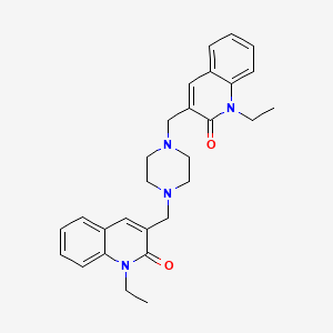 molecular formula C28H32N4O2 B2948204 3,3'-(哌嗪-1,4-二甲烷二基)双(1-乙基喹啉-2(1H)-酮) CAS No. 1807982-48-4