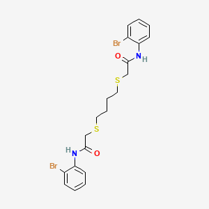 molecular formula C20H22Br2N2O2S2 B2948207 2-((4-((2-(2-bromoanilino)-2-oxoethyl)sulfanyl)butyl)sulfanyl)-N-(2-bromophenyl)acetamide CAS No. 301194-28-5