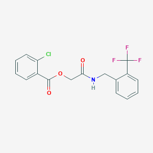 molecular formula C17H13ClF3NO3 B2948210 2-Oxo-2-((2-(trifluoromethyl)benzyl)amino)ethyl 2-chlorobenzoate CAS No. 1242013-37-1