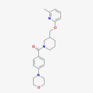 molecular formula C23H29N3O3 B2948214 [3-[(6-Methylpyridin-2-yl)oxymethyl]piperidin-1-yl]-(4-morpholin-4-ylphenyl)methanone CAS No. 2379972-41-3