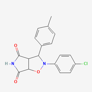 molecular formula C18H15ClN2O3 B2948217 2-(4-chlorophenyl)-3-(4-methylphenyl)dihydro-2H-pyrrolo[3,4-d][1,2]oxazole-4,6(3H,5H)-dione CAS No. 1005055-69-5