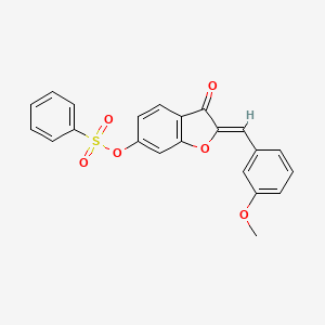 molecular formula C22H16O6S B2948220 (Z)-2-(3-methoxybenzylidene)-3-oxo-2,3-dihydrobenzofuran-6-yl benzenesulfonate CAS No. 929472-42-4