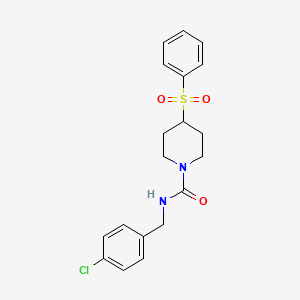 molecular formula C19H21ClN2O3S B2948227 N-(4-chlorobenzyl)-4-(phenylsulfonyl)piperidine-1-carboxamide CAS No. 1448067-28-4