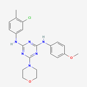 molecular formula C21H23ClN6O2 B2948228 N2-(3-chloro-4-methylphenyl)-N4-(4-methoxyphenyl)-6-morpholino-1,3,5-triazine-2,4-diamine CAS No. 898611-61-5