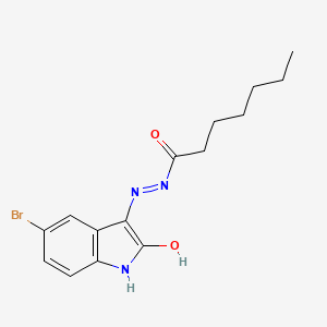 (Z)-N'-(5-bromo-2-oxoindolin-3-ylidene)heptanehydrazide
