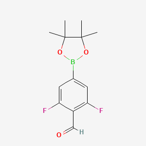 molecular formula C13H15BF2O3 B2948244 2,6-Difluoro-4-(4,4,5,5-tetramethyl-1,3,2-dioxaborolan-2-yl)benzaldehyde CAS No. 2088247-40-7