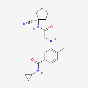 molecular formula C19H24N4O2 B2948249 3-({[(1-cyanocyclopentyl)carbamoyl]methyl}amino)-N-cyclopropyl-4-methylbenzamide CAS No. 1240910-38-6