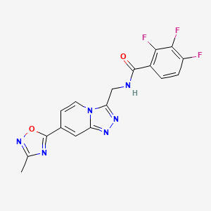 molecular formula C17H11F3N6O2 B2948250 2,3,4-trifluoro-N-((7-(3-methyl-1,2,4-oxadiazol-5-yl)-[1,2,4]triazolo[4,3-a]pyridin-3-yl)methyl)benzamide CAS No. 2034447-78-2