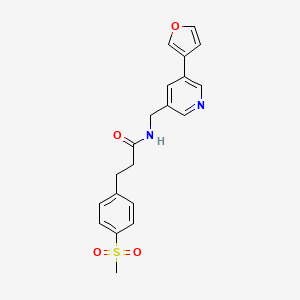 molecular formula C20H20N2O4S B2948251 N-((5-(呋喃-3-基)吡啶-3-基)甲基)-3-(4-(甲磺酰基)苯基)丙酰胺 CAS No. 2034618-04-5