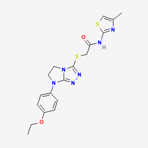 2-((7-(4-ethoxyphenyl)-6,7-dihydro-5H-imidazo[2,1-c][1,2,4]triazol-3-yl)thio)-N-(4-methylthiazol-2-yl)acetamide