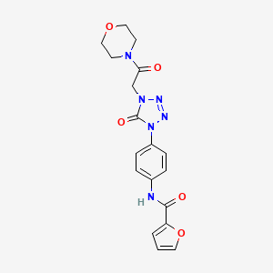 molecular formula C18H18N6O5 B2948260 N-(4-(4-(2-morpholino-2-oxoethyl)-5-oxo-4,5-dihydro-1H-tetrazol-1-yl)phenyl)furan-2-carboxamide CAS No. 1396882-65-7