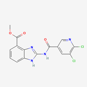 molecular formula C15H10Cl2N4O3 B2948268 methyl 2-(5,6-dichloropyridine-3-amido)-1H-1,3-benzodiazole-4-carboxylate CAS No. 1428048-73-0