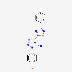 molecular formula C17H13BrN6O B2948269 1-(4-bromophenyl)-4-[3-(4-methylphenyl)-1,2,4-oxadiazol-5-yl]-1H-1,2,3-triazol-5-amine CAS No. 892775-80-3