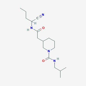 molecular formula C17H30N4O2 B2948275 3-[2-(1-Cyanobutylamino)-2-oxoethyl]-N-(2-methylpropyl)piperidine-1-carboxamide CAS No. 1385437-46-6