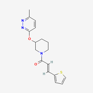 molecular formula C17H19N3O2S B2948276 (E)-1-(3-((6-methylpyridazin-3-yl)oxy)piperidin-1-yl)-3-(thiophen-2-yl)prop-2-en-1-one CAS No. 2035001-56-8