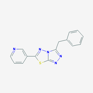 molecular formula C15H11N5S B294828 3-Benzyl-6-(3-pyridinyl)[1,2,4]triazolo[3,4-b][1,3,4]thiadiazole 