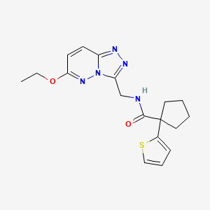 molecular formula C18H21N5O2S B2948286 N-((6-ethoxy-[1,2,4]triazolo[4,3-b]pyridazin-3-yl)methyl)-1-(thiophen-2-yl)cyclopentanecarboxamide CAS No. 2034550-90-6