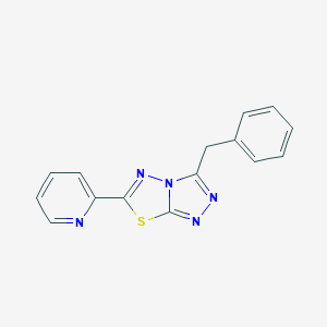 molecular formula C15H11N5S B294829 3-Benzyl-6-(2-pyridinyl)[1,2,4]triazolo[3,4-b][1,3,4]thiadiazole 
