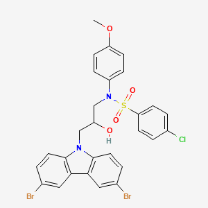 molecular formula C28H23Br2ClN2O4S B2948296 4-chloro-N-(3-(3,6-dibromo-9H-carbazol-9-yl)-2-hydroxypropyl)-N-(4-methoxyphenyl)benzenesulfonamide CAS No. 333779-39-8