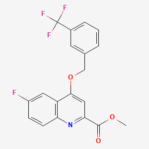 Methyl 6-fluoro-4-((3-(trifluoromethyl)benzyl)oxy)quinoline-2-carboxylate