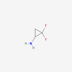 molecular formula C3H5F2N B2948299 2,2-二氟环丙烷-1-胺 CAS No. 2091291-62-0