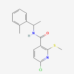 6-chloro-N-[1-(2-methylphenyl)ethyl]-2-(methylsulfanyl)pyridine-3-carboxamide