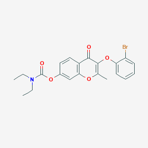 molecular formula C21H20BrNO5 B2948302 3-(2-bromophenoxy)-2-methyl-4-oxo-4H-chromen-7-yl diethylcarbamate CAS No. 637752-83-1