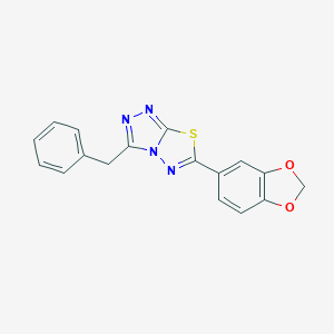 molecular formula C17H12N4O2S B294831 6-(1,3-Benzodioxol-5-yl)-3-benzyl[1,2,4]triazolo[3,4-b][1,3,4]thiadiazole 
