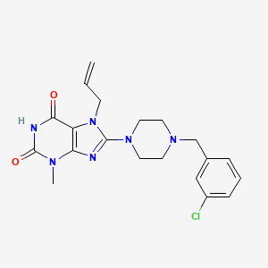 8-[4-[(3-Chlorophenyl)methyl]piperazin-1-yl]-3-methyl-7-prop-2-enylpurine-2,6-dione