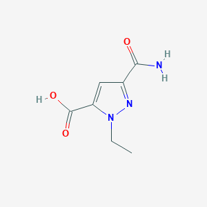 molecular formula C7H9N3O3 B2948314 5-Carbamoyl-2-ethylpyrazole-3-carboxylic acid CAS No. 1894691-18-9