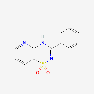 molecular formula C12H9N3O2S B2948320 3-phenyl-4H-pyrido[2,3-e][1,2,4]thiadiazine 1,1-dioxide CAS No. 216507-85-6