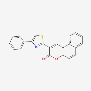 molecular formula C22H13NO2S B2948321 2-(4-Phenyl-thiazol-2-yl)-benzo[f]chromen-3-one CAS No. 82222-48-8
