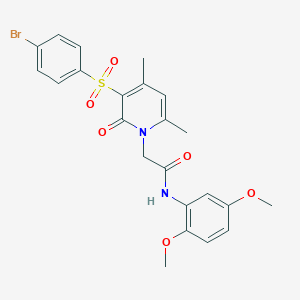 molecular formula C23H23BrN2O6S B2948326 2-(3-((4-溴苯基)磺酰基)-4,6-二甲基-2-氧代吡啶-1(2H)-基)-N-(2,5-二甲氧苯基)乙酰胺 CAS No. 1251694-84-4