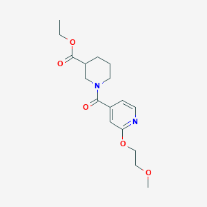molecular formula C17H24N2O5 B2948328 Ethyl 1-(2-(2-methoxyethoxy)isonicotinoyl)piperidine-3-carboxylate CAS No. 2034492-09-4