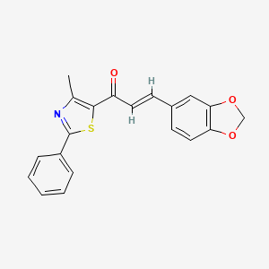 (2E)-3-(2H-1,3-benzodioxol-5-yl)-1-(4-methyl-2-phenyl-1,3-thiazol-5-yl)prop-2-en-1-one