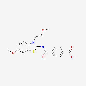 Methyl 4-[[6-methoxy-3-(2-methoxyethyl)-1,3-benzothiazol-2-ylidene]carbamoyl]benzoate