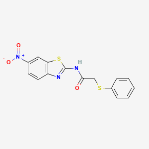 molecular formula C15H11N3O3S2 B2948341 N-(6-nitrobenzo[d]thiazol-2-yl)-2-(phenylthio)acetamide CAS No. 885910-22-5