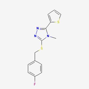 3-{[(4-fluorophenyl)methyl]sulfanyl}-4-methyl-5-(thiophen-2-yl)-4H-1,2,4-triazole