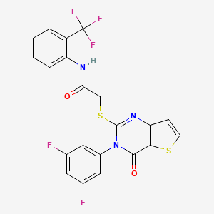 2-{[3-(3,5-difluorophenyl)-4-oxo-3,4-dihydrothieno[3,2-d]pyrimidin-2-yl]sulfanyl}-N-[2-(trifluoromethyl)phenyl]acetamide