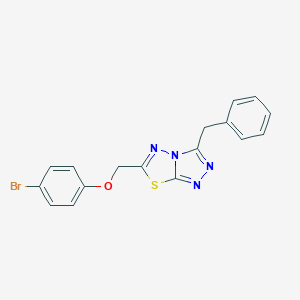 molecular formula C17H13BrN4OS B294836 3-Benzyl-6-[(4-bromophenoxy)methyl][1,2,4]triazolo[3,4-b][1,3,4]thiadiazole 