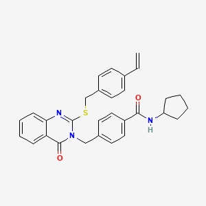 N-cyclopentyl-4-((4-oxo-2-((4-vinylbenzyl)thio)quinazolin-3(4H)-yl)methyl)benzamide